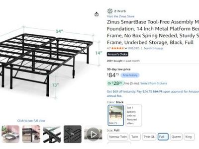 Zinus foldable bed frame - full size