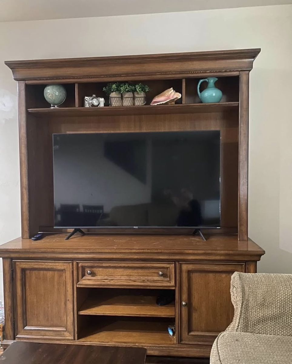 Solid wood entertainment center