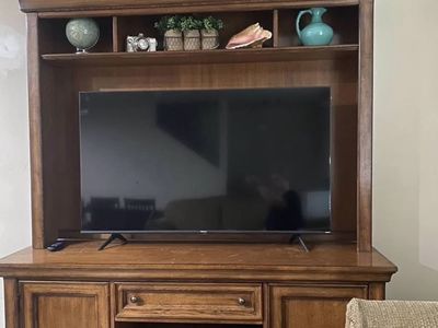 Solid wood entertainment center