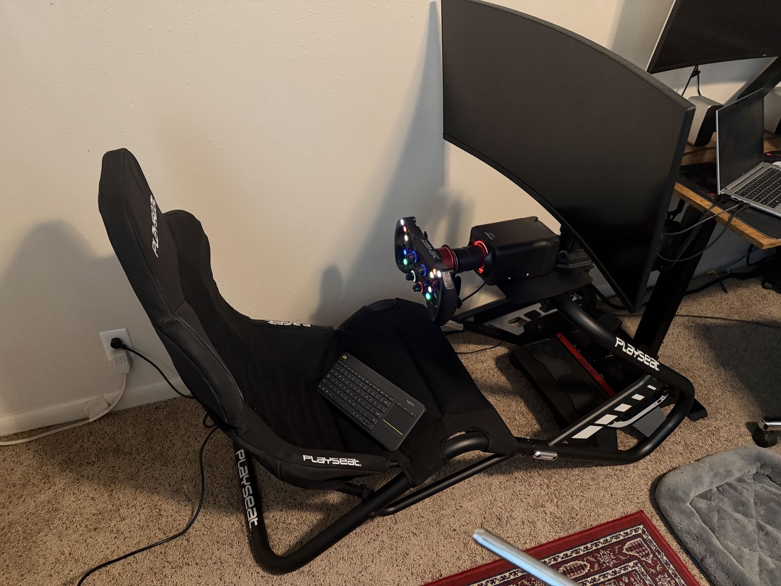 Playseat Trophy Racing Simulator w/ Simagic Alpha Mini, GT1-D Wheel & Acer 34" Ultrawide Monitor