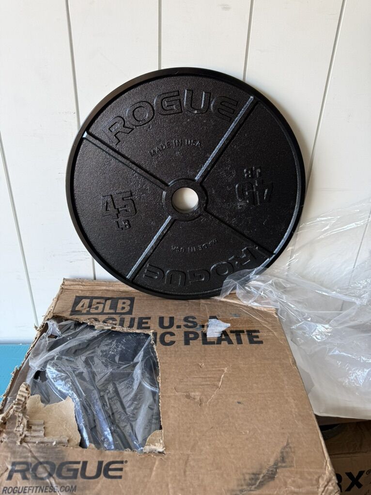 New Rogue Fitness 45 Pound Pair USA Plates