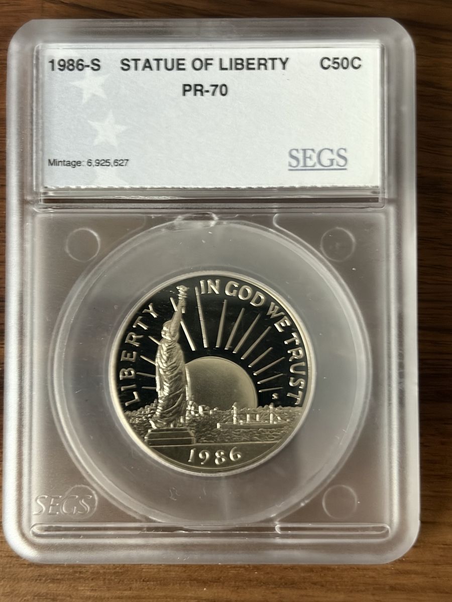 1986-S SEGS PR-70 Statue of Liberty Half Dollar