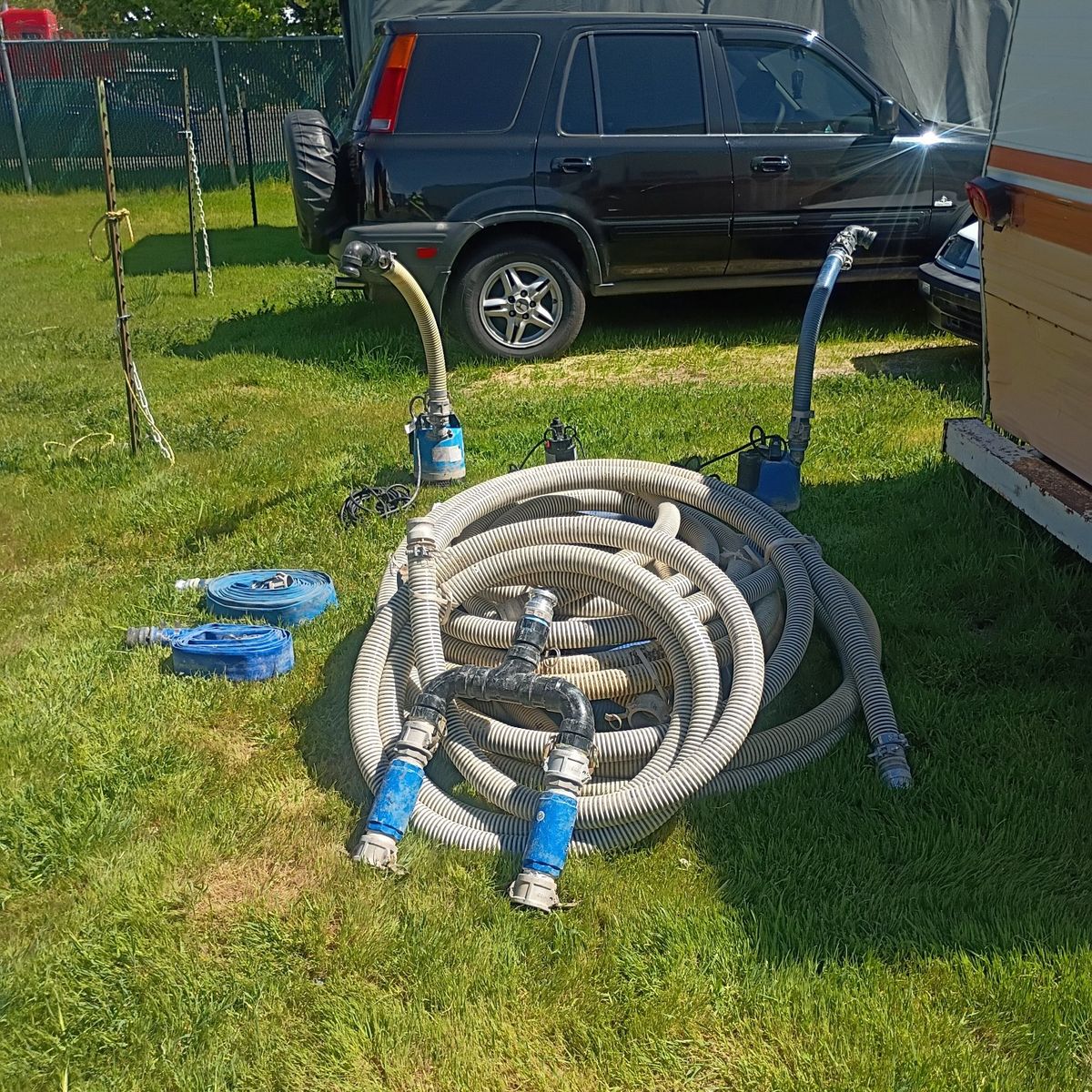 2" industrial pumps and hoses