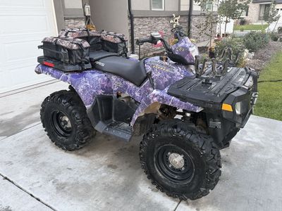 Polaris Sportsman 800 EFI 4x4 ATV - Purple Camo - With Cargo Bags & Gun Racks