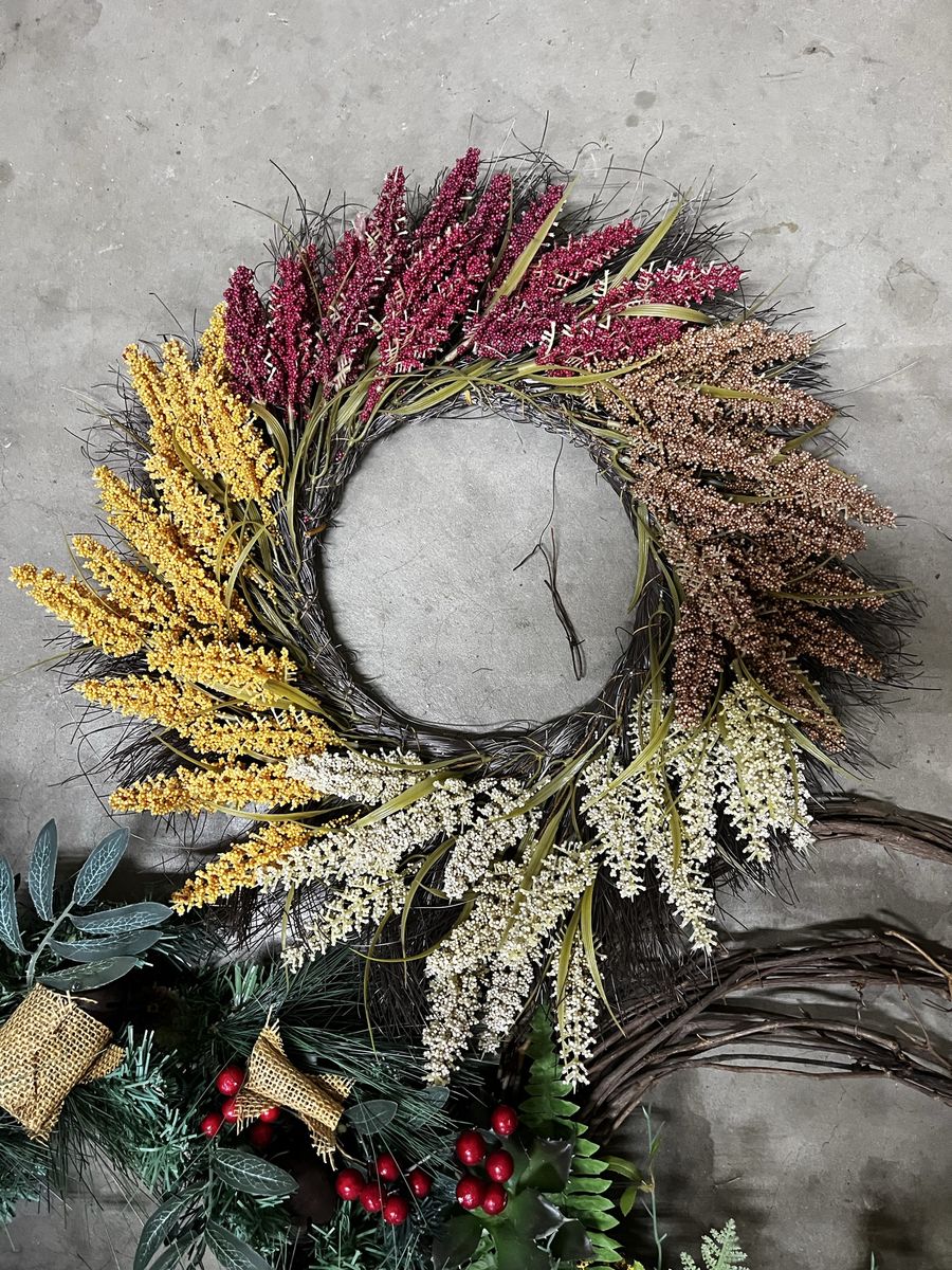 Assorted Decorative Wreaths - Floral, Pine & Succulent Designs