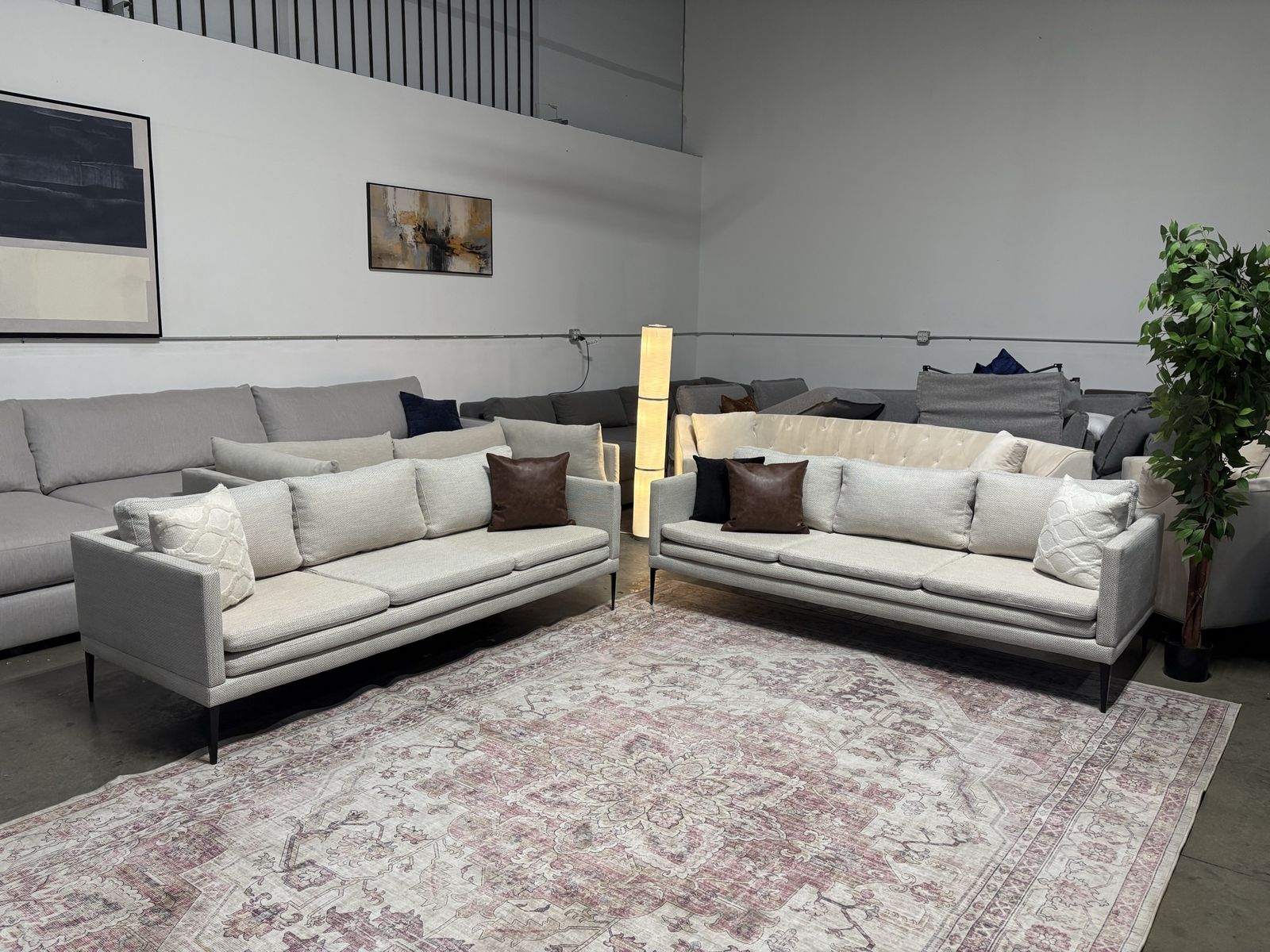 Modern Tweed Couches (Free Delivery)