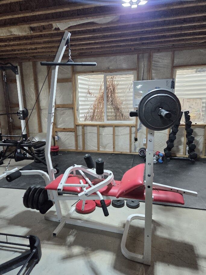 Weider Bench Press Gym + about 100lbs in weights