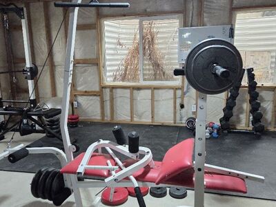 Weider Bench Press Gym + about 100lbs in weights