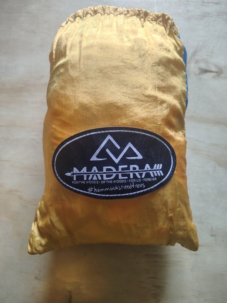 Madera Hammock Yellow Blue Double Camping Hammock Portable Tree Straps Included