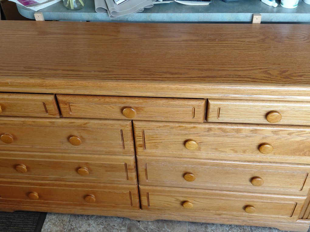 Large Double Dresser with Vanity Mirror