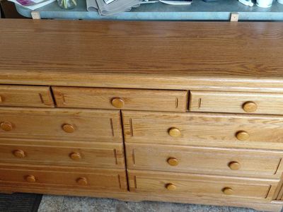 Large Double Dresser with Vanity Mirror