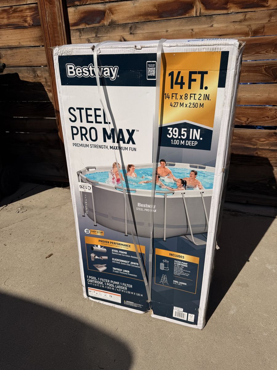 Brand New Above Ground Pool (14ft Oval, 1915 Gal) - Stone - Never Opened