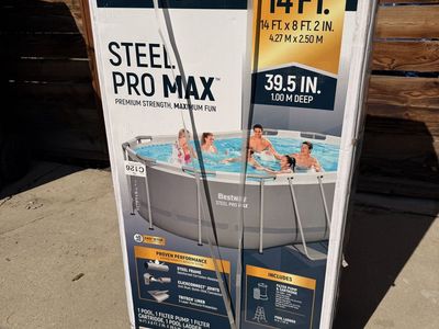 Brand New Above Ground Pool (14ft Oval, 1915 Gal) - Stone - Never Opened