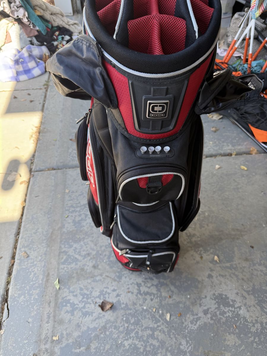 OGIO OG17 Stand Golf Bag - Black/Red, Multiple Pockets