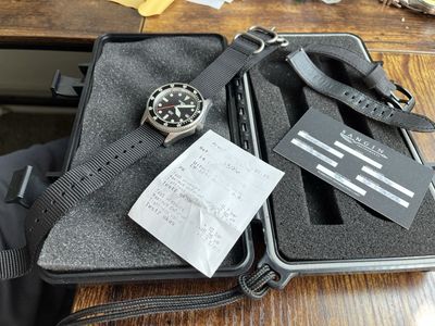 Sangin Instruments Brushed Merlin with Prometheus Design Werx strap and Soturi Diplomat Redact Black Cordura strap.