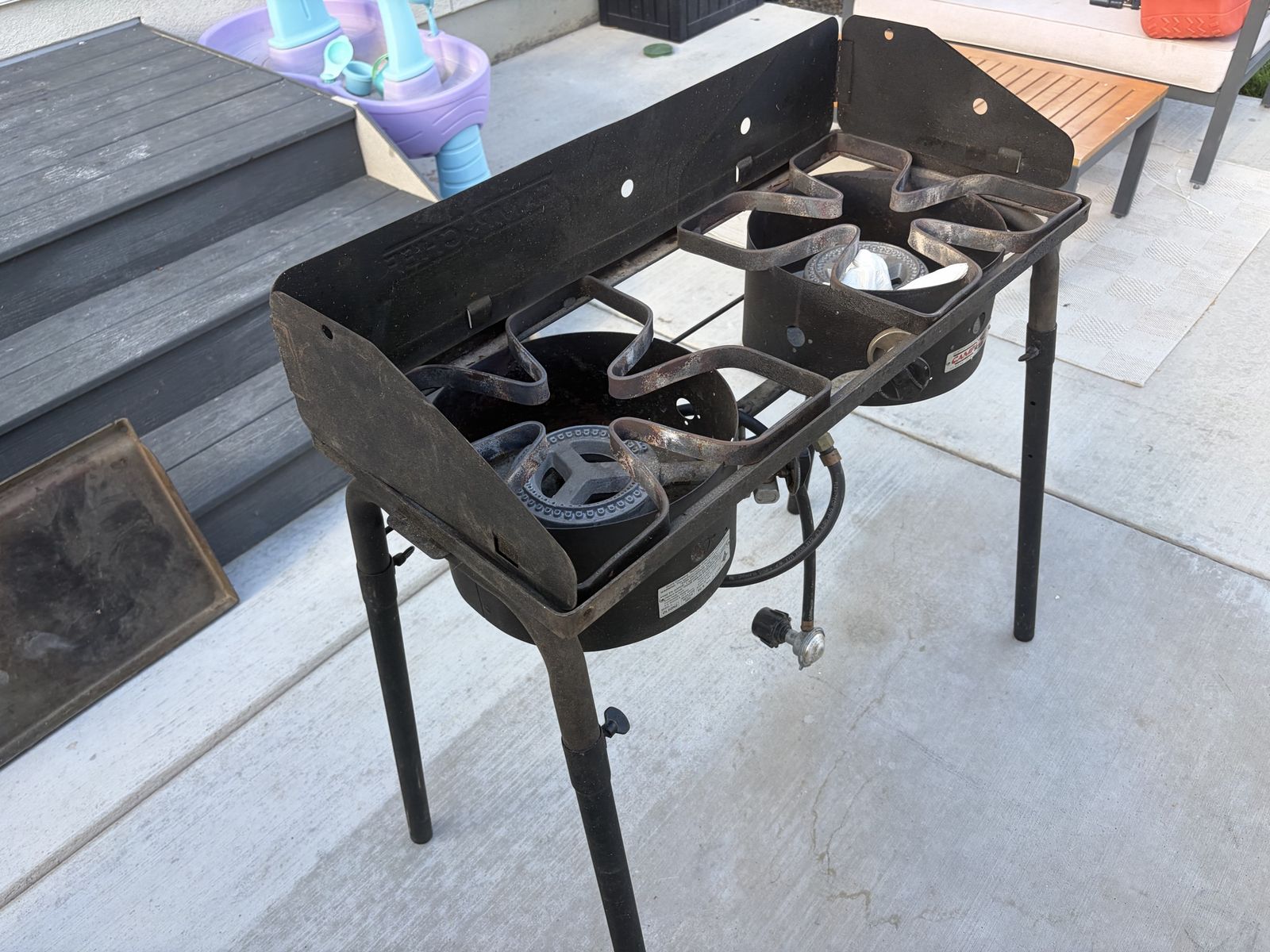 Camp Chef 2-Burner Outdoor Gas Stove with Flat Top Griddle