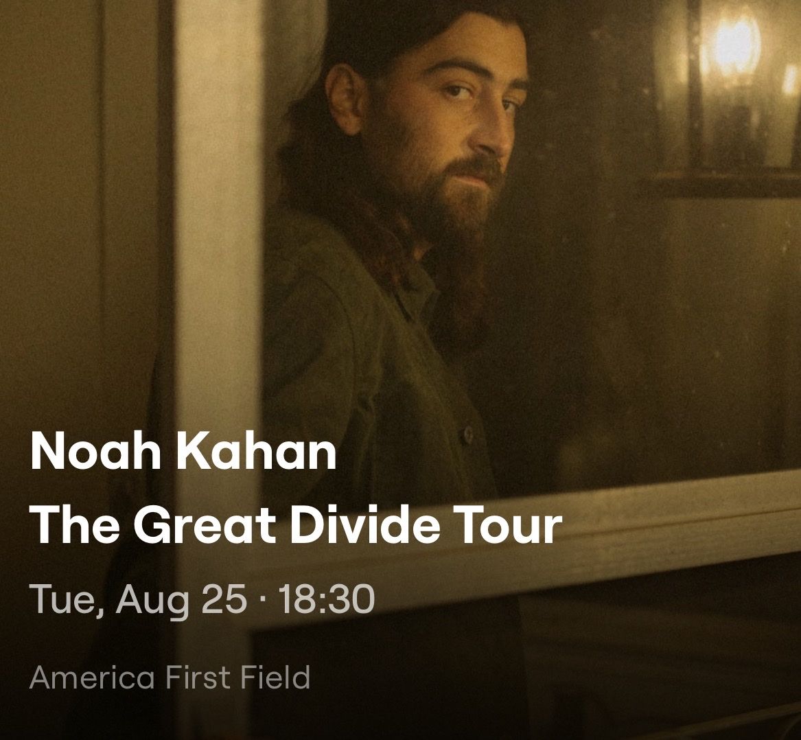 Noah Kahan The Great Divide Tour Tickets - Floor D, Row 21 (2 Tickets)