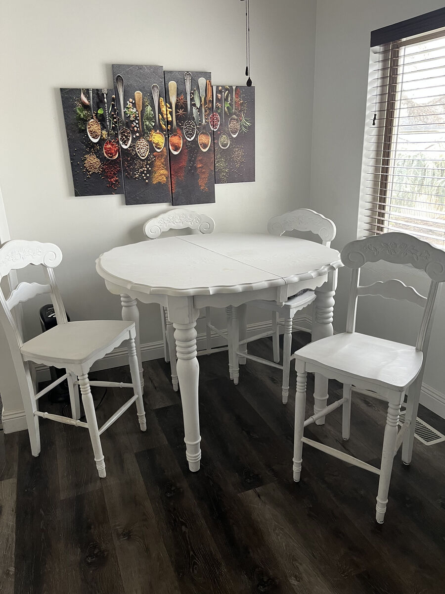 Tall Solid Wood Table and Chairs