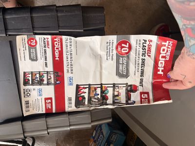 Hyper Tough 5-Tier Black Plastic Shelf Unit