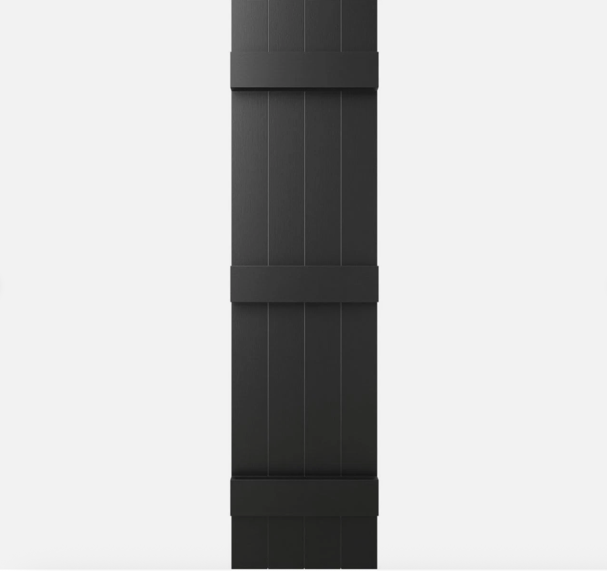 Ekena Millwork 14x55 Black Board & Batten Vinyl Shutters Pair Lifetime Exterior