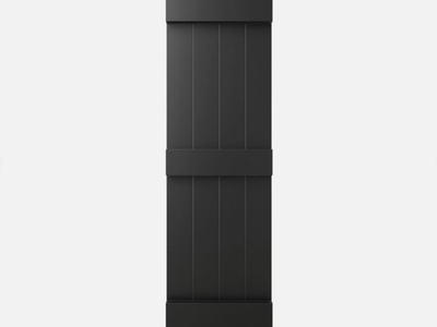 Ekena Millwork 14x55 Black Board & Batten Vinyl Shutters Pair Lifetime Exterior