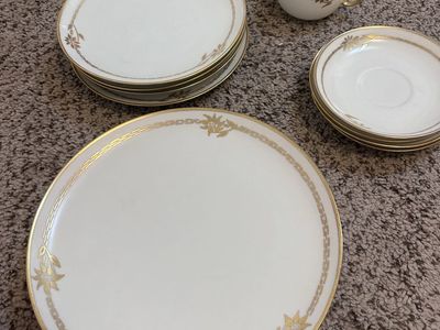 Arzberg (Bavaria) Porcelain Dinnerware Set - Gold Trim, Made in Germany