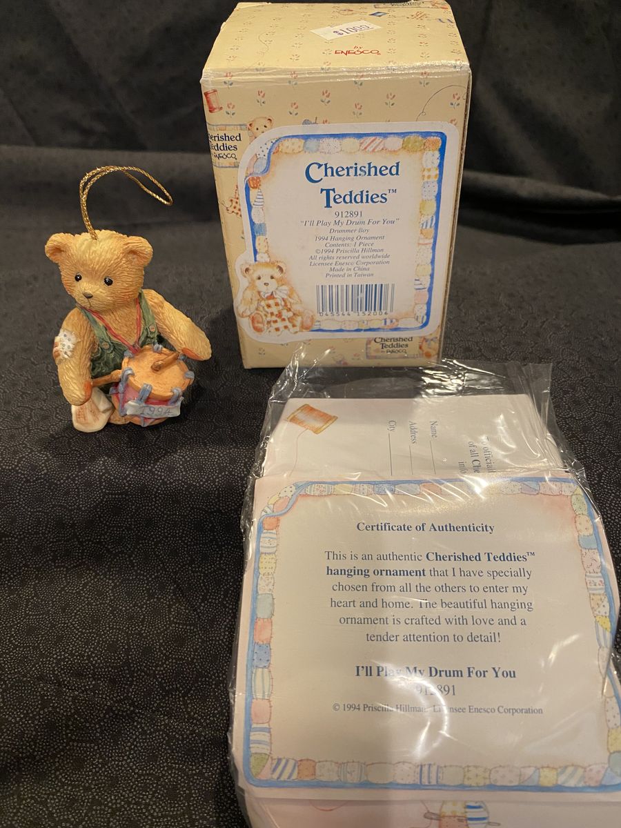 Cherished Teddies Christmas Ornament "I'll Play My Drum For Him"; 912891