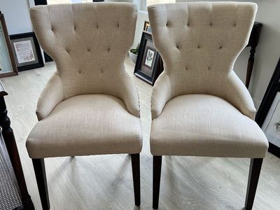 2 Gorgeous Side Chairs with different fabric backs