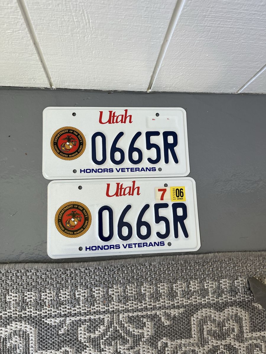2006 Utah Navy- Marine license plates