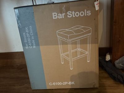 New Bar Stools (2-Pack) - Model C-6100-2P-BK - Black