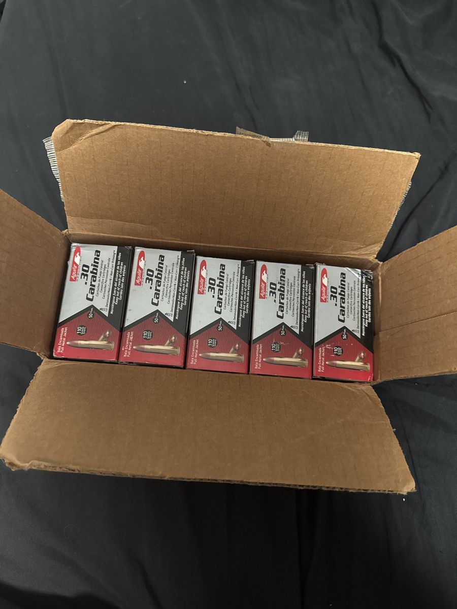 Case of .30 carbine, 110 grain FMJ 500 rounds