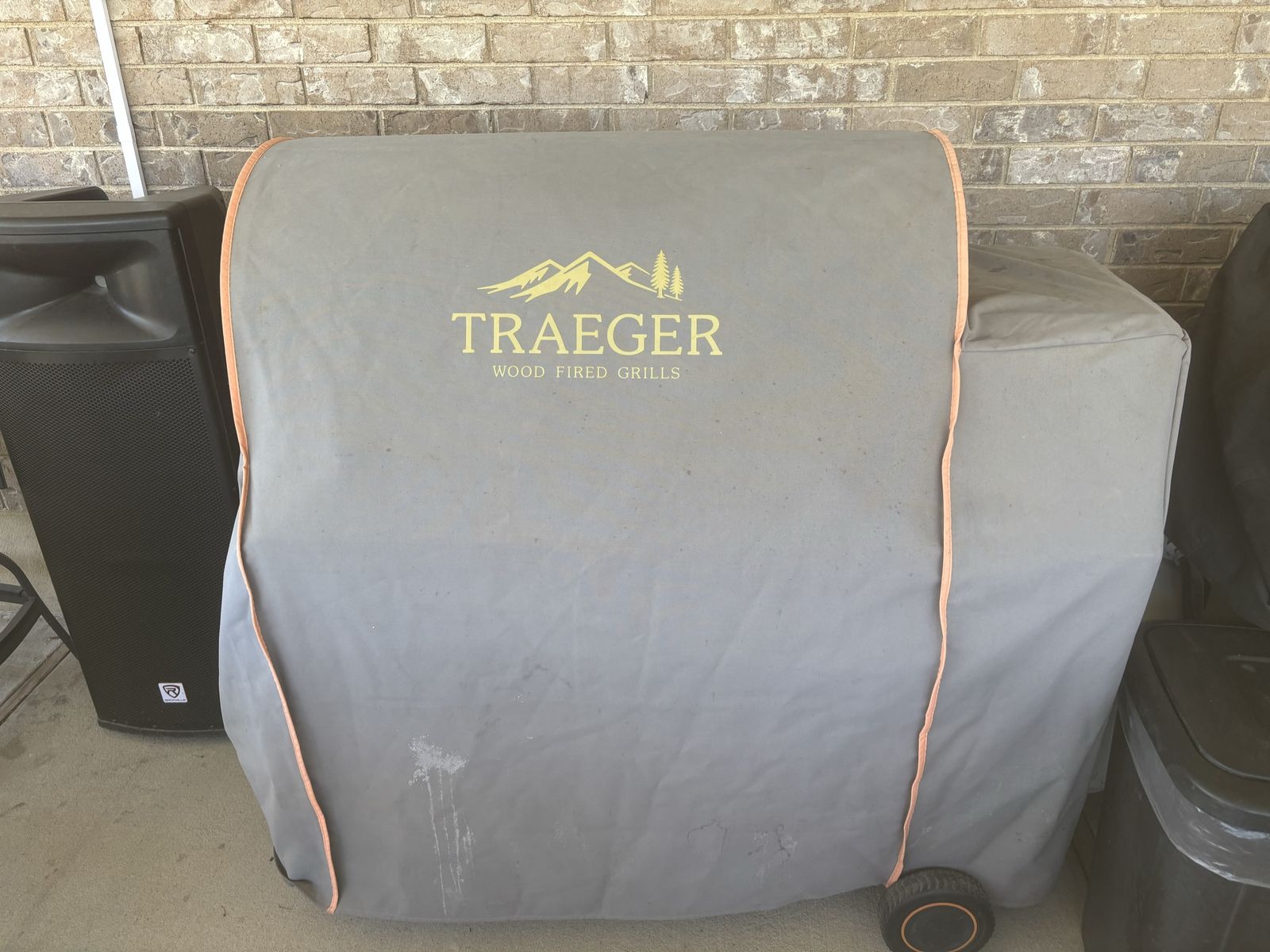 Traeger Timberline 1300 Wood Fired Grills Protective Cover - Gray with Orange Trim