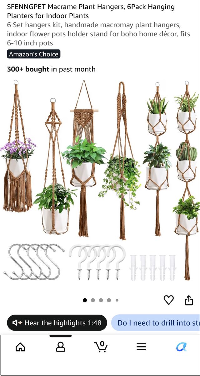 Ceiling hanging plant holders 