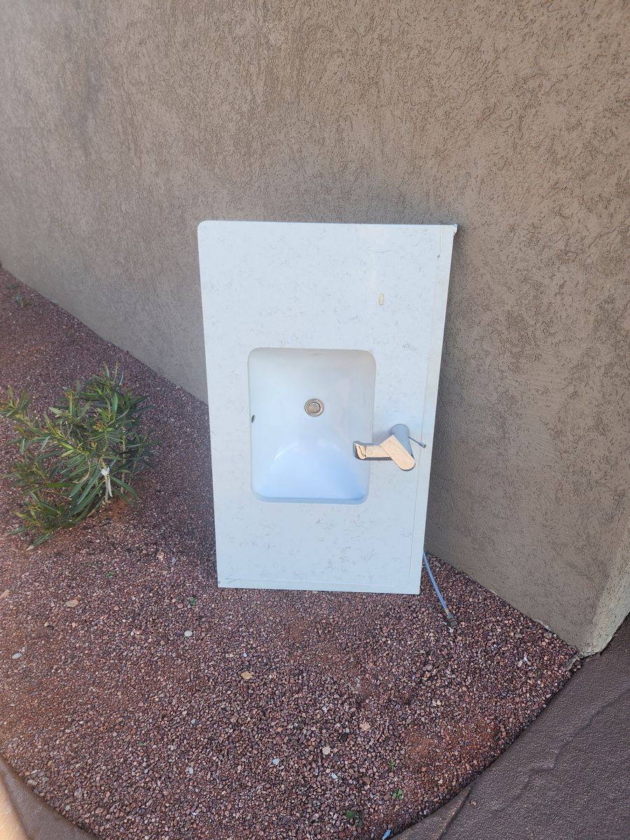 Countertop, sink and faucet