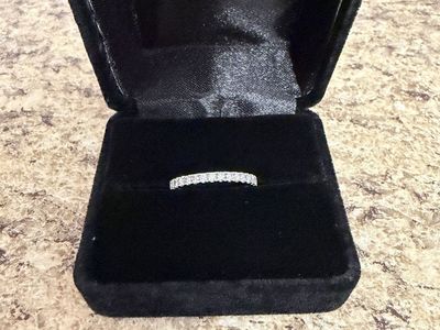 Platinum wedding band with lab diamonds