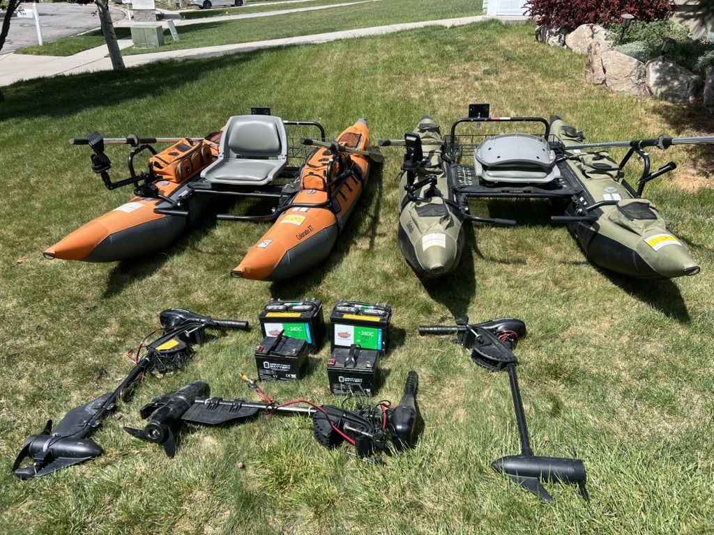 Complete 2-Person Fishing Pontoon Setup - Fully Rigged - Ready for the Water