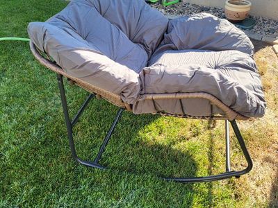 Outdoor Oversized Papasan Wicker Rocking Egg Chair **
