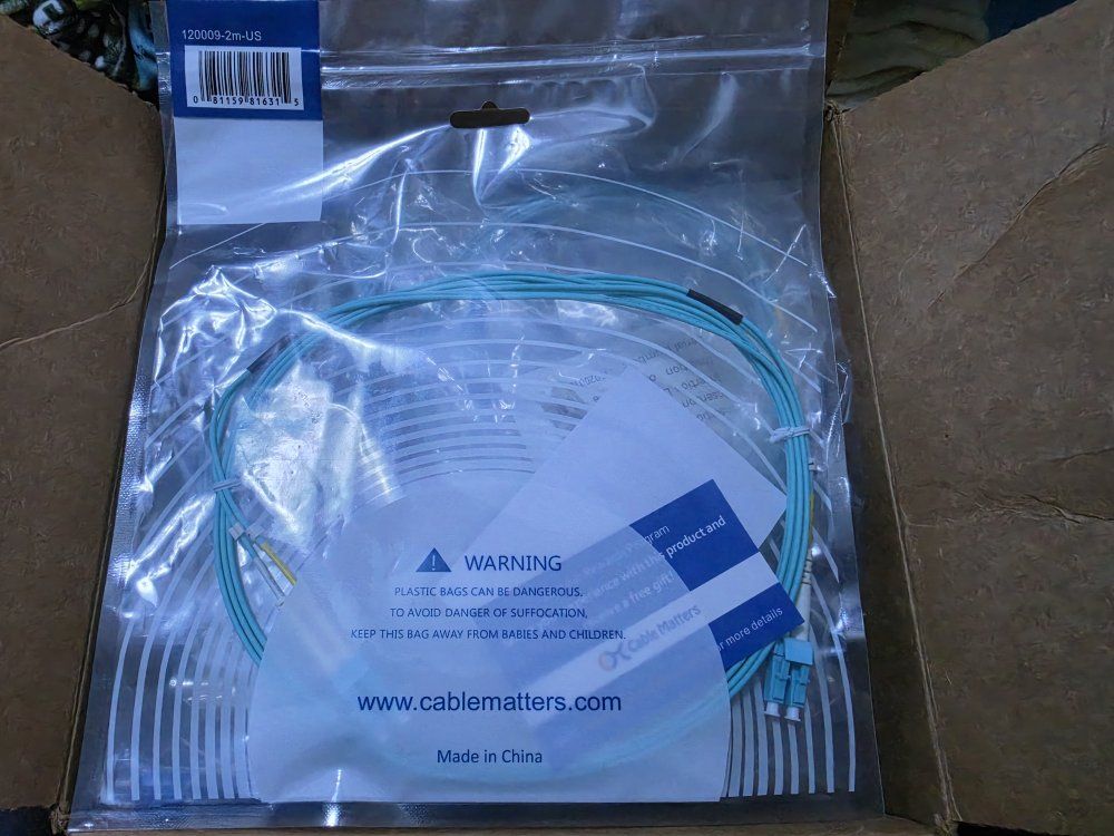 Cable Matters LC to LC Fiber Optic Patch Cable - New in Bag