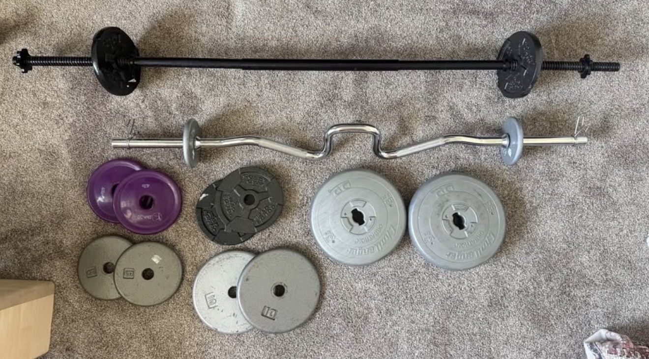 Weights, ez curl bar, 1” straight bar