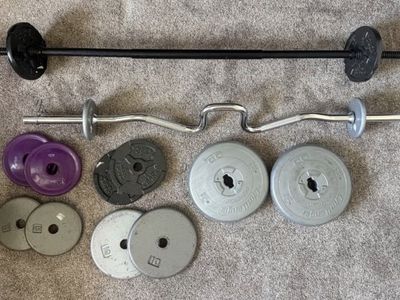 Weights, ez curl bar, 1” straight bar