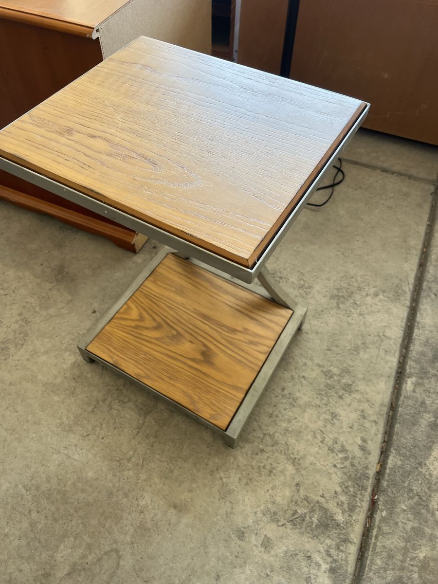 Modern Wood & Metal End Table - 14.5" H x 15" W - Versatile Side Table