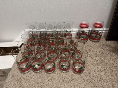 Mint condition Vintage Libby Glasses Plus Jars