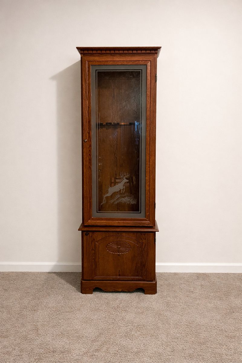 Solid Oak Gun Cabinet