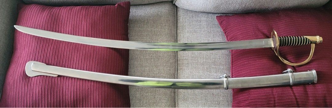 Antique Cavalry Saber Sword Replica with Scabbard - Military Collectible