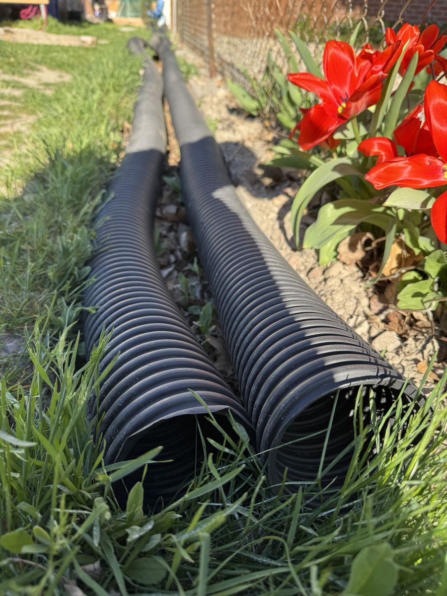 2x 50ft 4 in. Singlewall Perforated Drain Pipe (New)