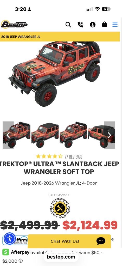 Bestop Jeep Slantback Soft Top