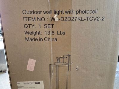 Outdoor Wall Light with Photocell - W-D2D27KL-TCV2-2 - New in Box. Only 1 light, not a pair.