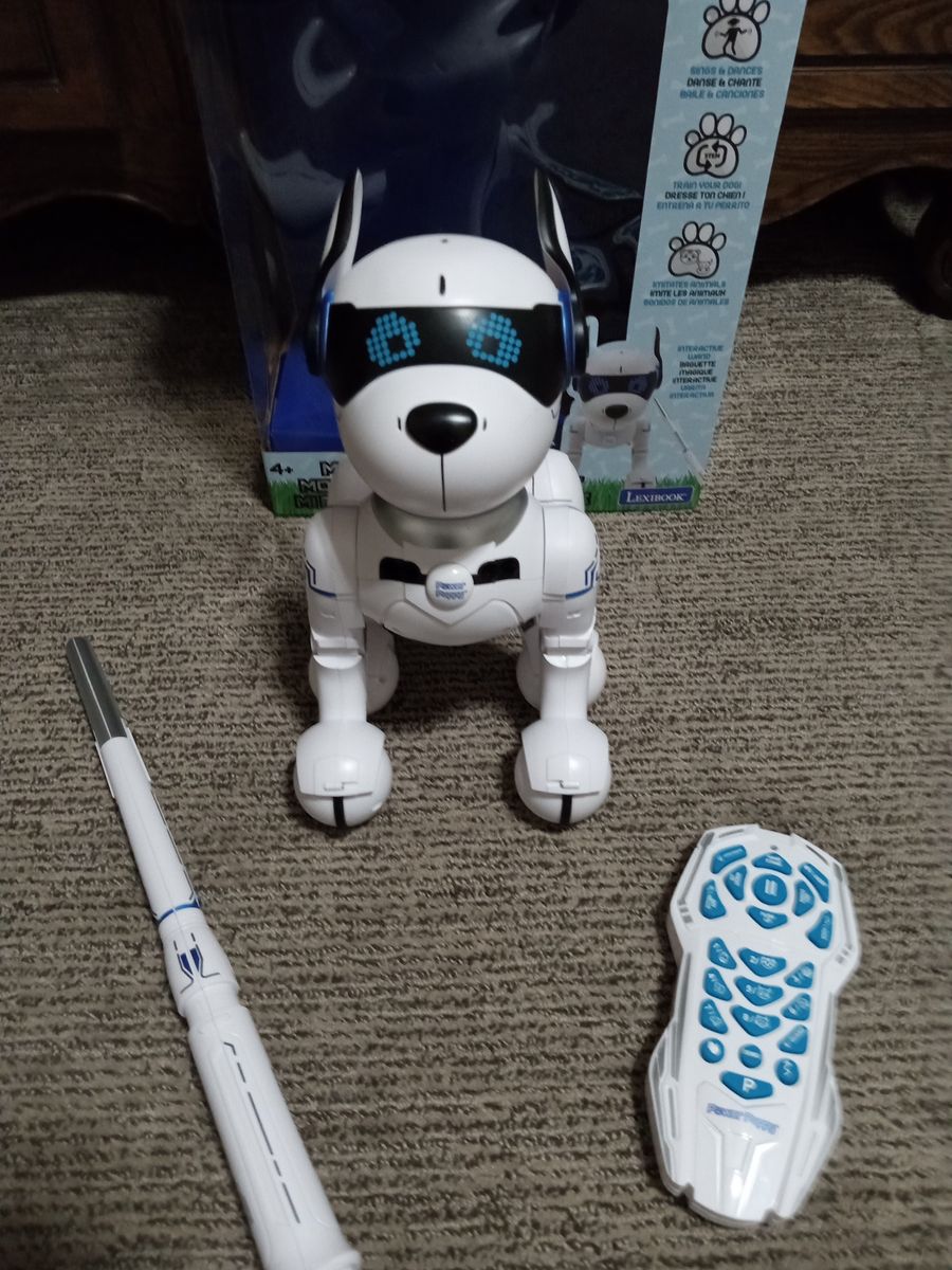 Robotic dog with remote and wand remote control and wand toy