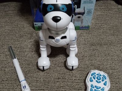Robotic dog with remote and wand remote control and wand toy