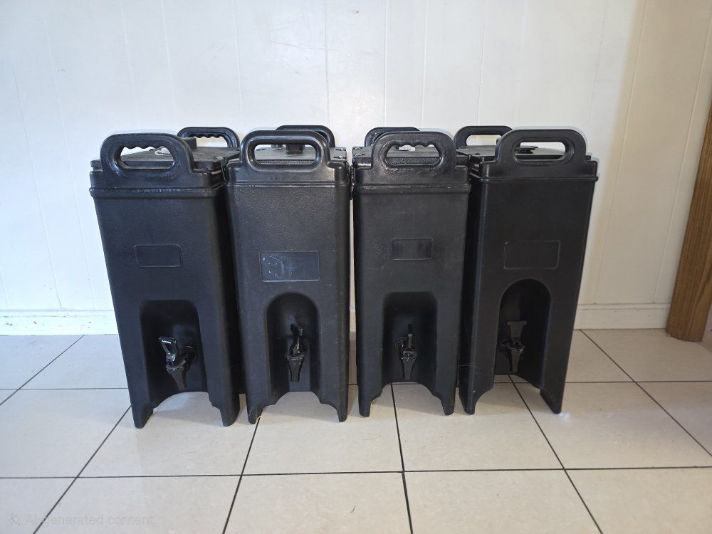 Upgrade Your Event! Matching Set of (4) 5-Gallon Insulated Drink Dispensers for Rent